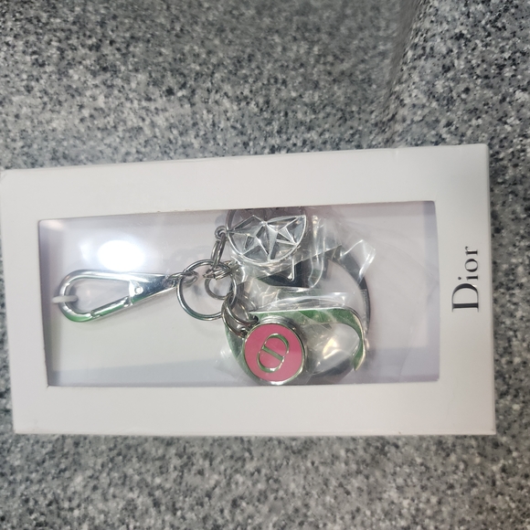 Dior Silver and Pink Keychain,All Products : American Fashion Style Bags On Sale